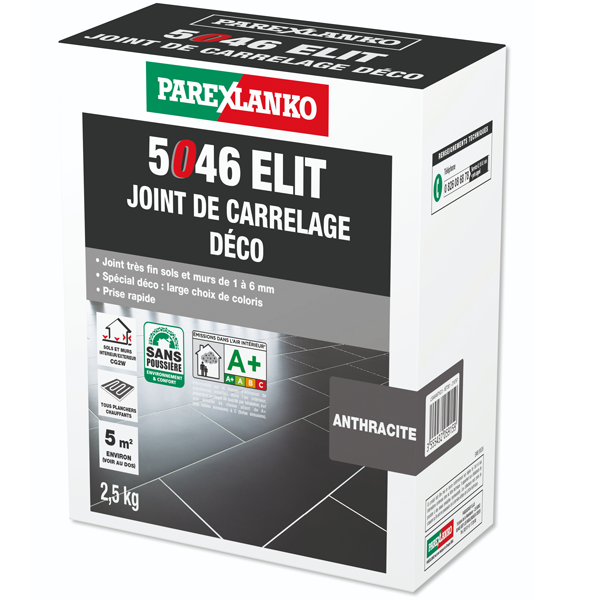 Joint de carrelage déco - 5046 Elit - sol et mur joints de 1 à 6 mm - Anthracite Sac de 2,5 KG