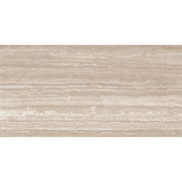 Carrelage effet pierre naturelle de travertin pour sol et mur R9 - Realstone Travertino Vein Noce rectifié - 150 x 75 cm - ép. 9 mm