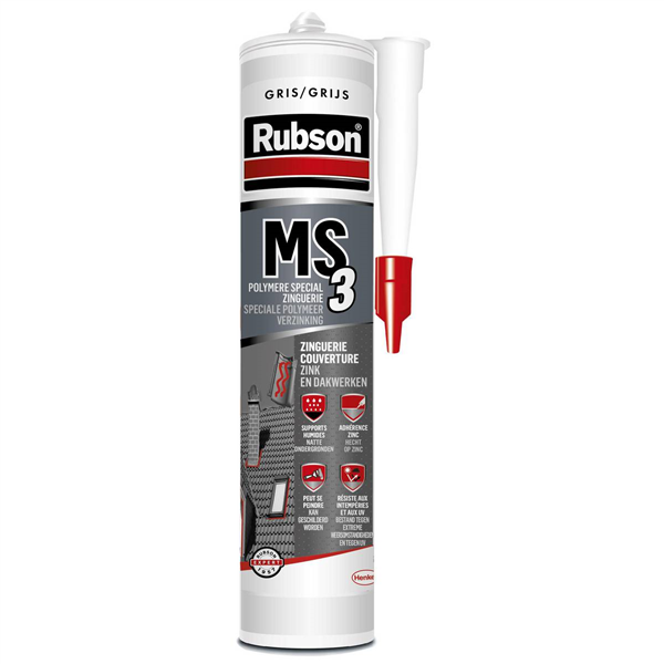 RUBSON Mastic MS3 Couverture zinguerie Gris Cart 280ml