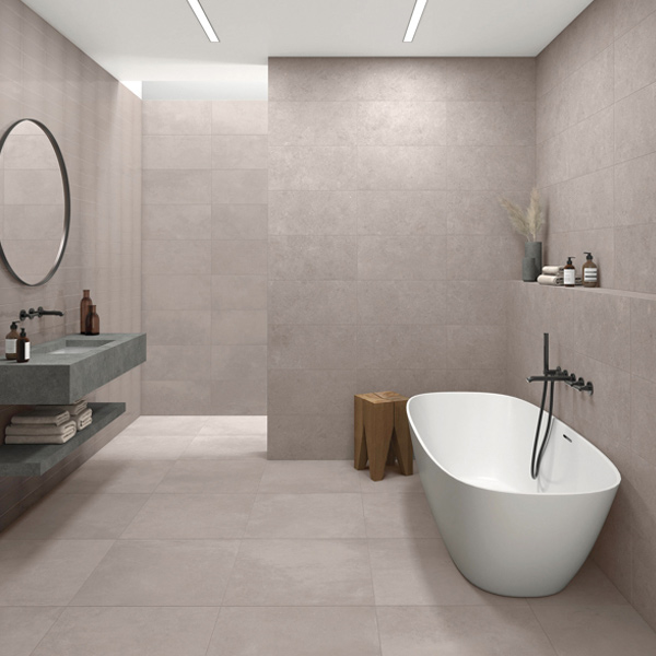 Carrelage intérieur effet béton ciré en grès cérame émaillé - Faro Edilis - 45,0 CM x 45,0 CM - ép.8,50 MM - Gris