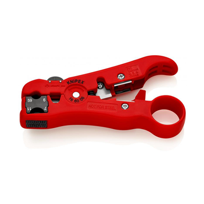 Outil dénudage universel câbles coaxiaux RG 59 - RG 6 - RG 7 - RG 11 Knipex - Boîtier plastique