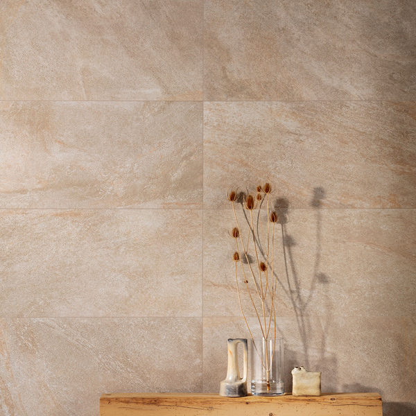 Carrelage sol intérieur effet pierre en grès cérame rectifié - Geostone - 60,0 CM x 60,0 CM - ép. 9,00 MM - Sabbia