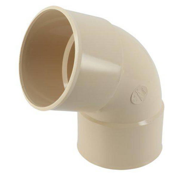 Coude cylindrique Nicoll pour tube de descente - Femelle/Femelle - Diamètre 80 mm - Angle 67°30 - Techtan - Sable