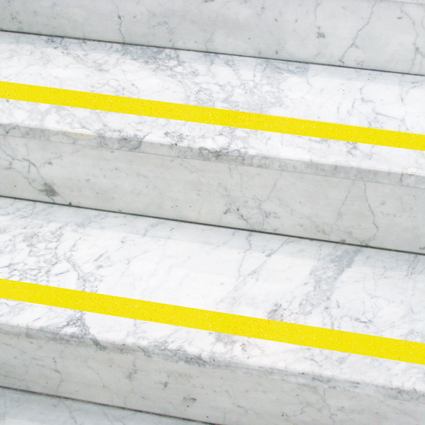 Bande agrippante et auto-adhésive Dinac Dinastair en Carborundum Jaune - larg. 36 MM - rouleau de 15,30 M