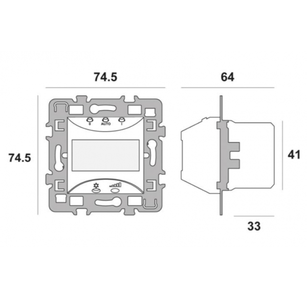 Interrupteur automatique Debflex avec support en métal - 48 x 48 x 58,8 mm - ABS - Blanc