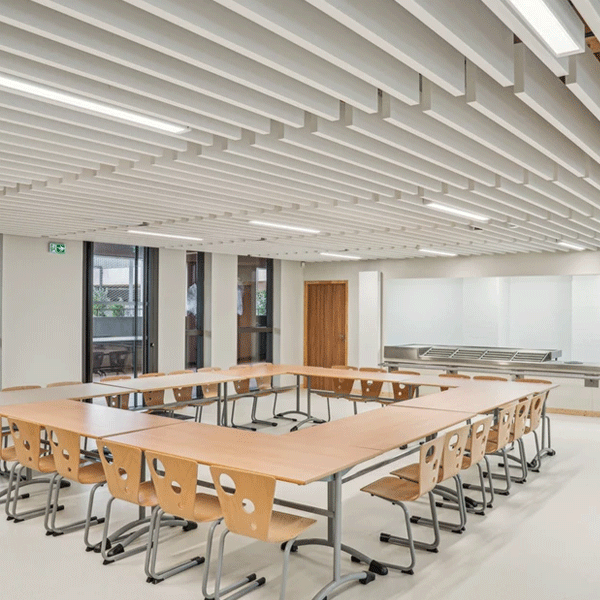 Dalle plafond acoustique verticale à suspendre - Ecophon Solo Baffle blanche avec crochet - 1800 x 600 mm - ép. 40 mm - Lot de 4