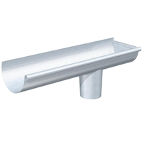 Embout à talon avec naissance en zinc Rheinzink Droit pour gouttière de 250 MM et descente de 80 MM