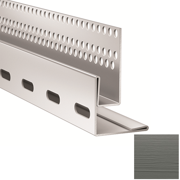 Profil de linteau et de départ pour bardage Hardie VL Plank en pose verticale - alu Gris ardoise - longueur 3,00 M