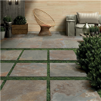 Carrelage extérieur antidérapant effet pierre en grès cérame rectifié - Phœnix - 60,0 CM x 60,0 CM - ép. 20,00 MM - Canyon