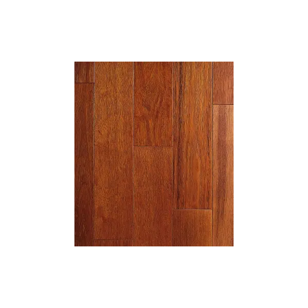 Parquet bois massif exotique Merbau avec 4 chanfreins - vernis satiné - larg. 140 MM ép. 14,00 MM long. variable