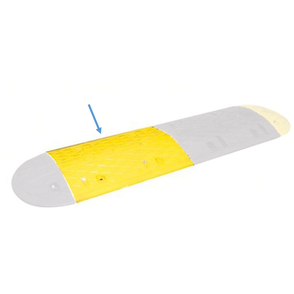 Élément de base pour ralentisseur en caoutchouc jaune 35x50x5 cm