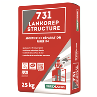 Mortier de réparation des bétons - fibré à retrait compensé - 731 Lankorep Structure - Sac de 25 KG