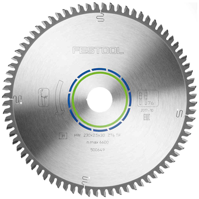 Lame de scie circulaire Festool HW 230 x 2,5 x 30 TF76 - Aluminium et plastique - Ø 230 mm