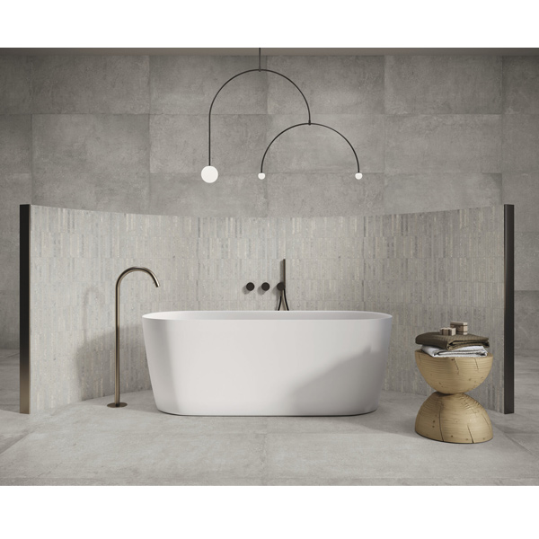 Carrelage mural sur filet effet pierre en grès cérame émaillé - Think - 30,0 CM x 30,0 CM - Taupe