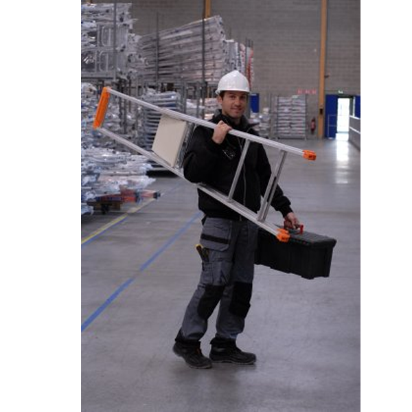 Escabeau 5 marches - MP PRO Tubesca - Hauteur d'accès 3,10 m Hauteur plateau 1,10 m - Alu anodisé