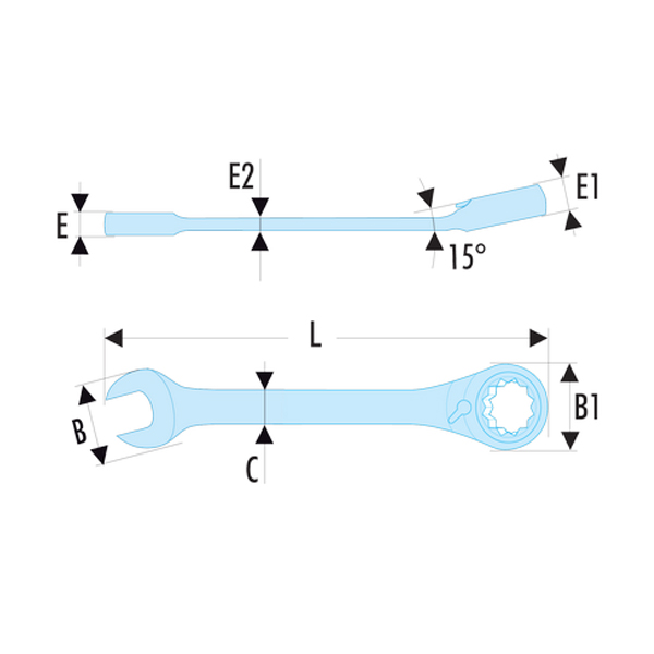 Clé mixte à cliquet métrique Facom fourche rapide 10 mm