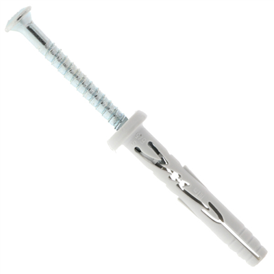 Cheville à frapper en nylon avec vis zingué tête plate - Spit Hit-M type P - 5,0 MM x 25,0 MM - boîte de 400