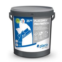 Enduit de lissage prêt à l'emploi pour murs et plafonds - Placo Placomix Pro Finition - Seau de 25 kg