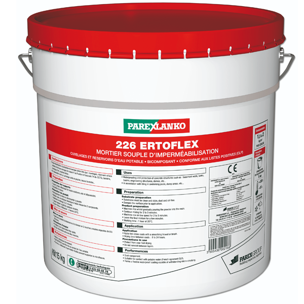 Mortier souple d'imperméabilisation ERTOFLEX 226 - Kit de 15 kg