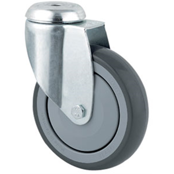 Roulette à oeil caoutchouc grise diamètre 75 mm : PRODIF-SOMEC 002537
