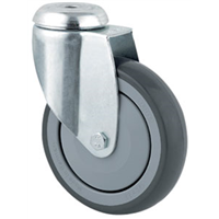 Roulette à oeil caoutchouc grise diamètre 75 mm