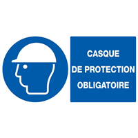 CASQUE DE PROTECTION OBLIGATOIRE 330x200mm (PP ALVEOL.)
