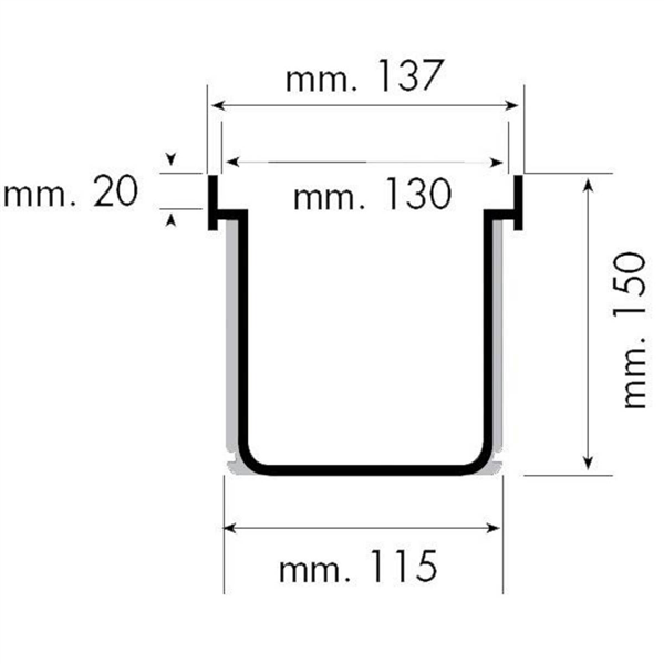 CANIVEAU 130X500 H.150MM