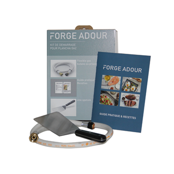 Kit de démarrage Forge Adour - pour plancha gaz - Guide pratique, spatule coudée et flexible