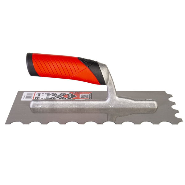 Platoir colle acier manche bi-matière Rubilex ouvert - 28 cm - Dents demi-lune