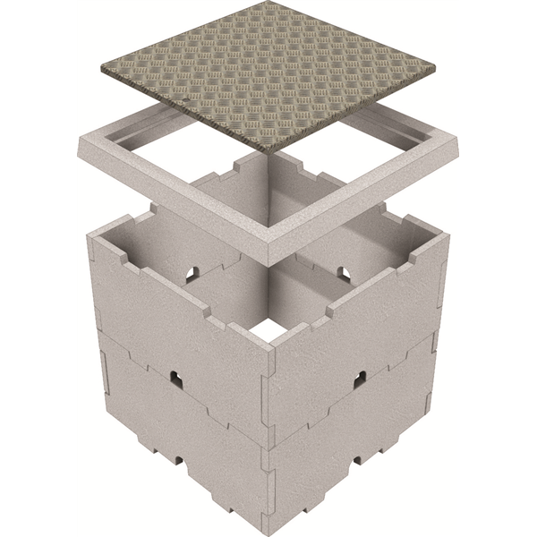 Bac compteur d'eau 80x80 (8 éléments) sans couvercle