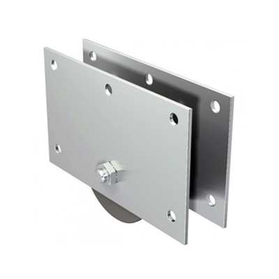 Monture à galet en fonte gorge carrée - Capacité 500 kg - 300 x 180 mm - Acier zingué - Lot de 2