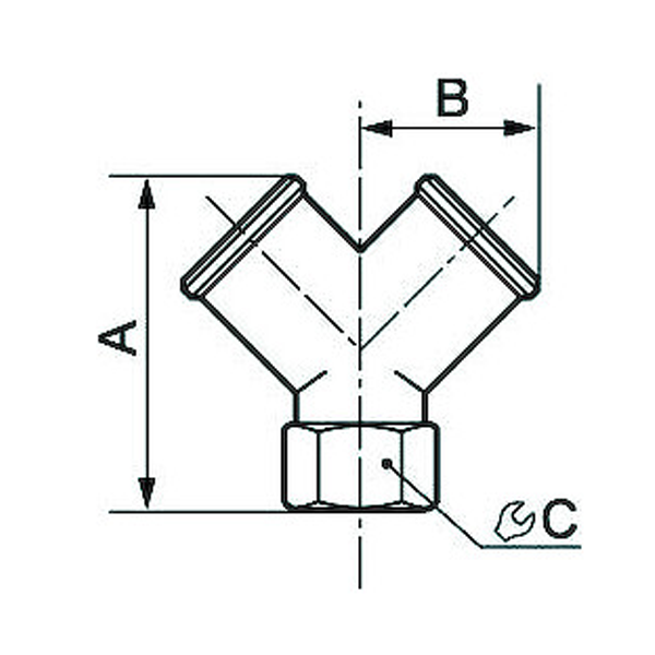 Raccord Y femelle laiton nickelé - Prevost - filetage G1/8 - pression 0 à 15 bar