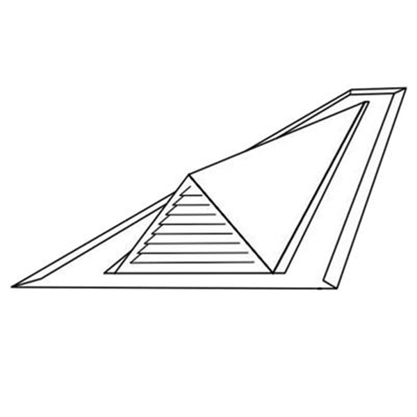 Chatière triangulaire en zinc prépatiné pour couverture en ardoises - raccord 100 mm - section de ventilation 85 cm²