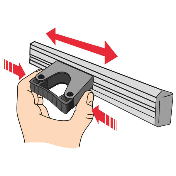 Porte outils sur rail Perrin longueur 500 mm 1 crochet 30-40 mm 2 crochets 20-30 mm