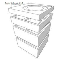 REHAUSSE POUR REGARD BETON 1200X1200 H30 AVEC ECHELONS