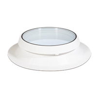 Fenêtre de toit plat ronde et fixe - Slick Inside Rond Fix Bluetek  - Blanc - hauteur 30,0 CM - diamètre 100,0 CM