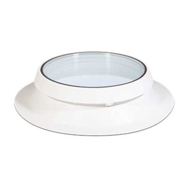 Fenêtre de toit plat ronde et fixe - Slick Inside Rond Fix Bluetek  - Blanc - hauteur 30,0 CM - diamètre 100,0 CM