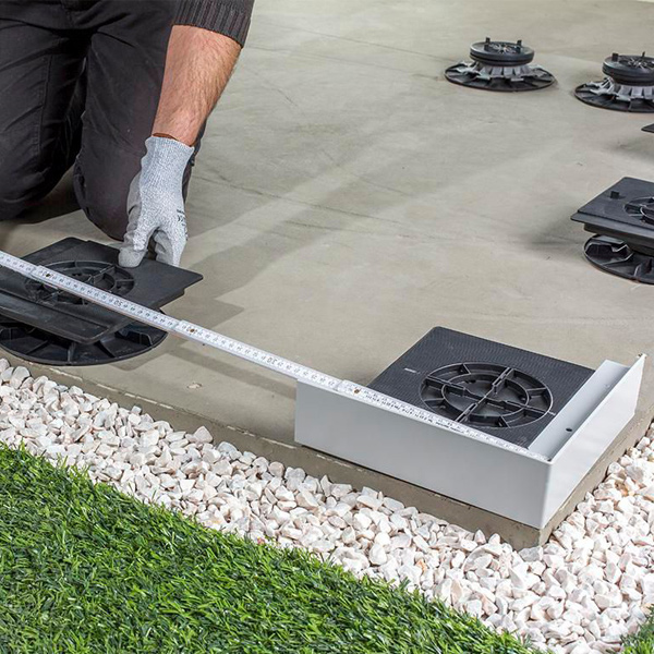 Profilé angle sortant 90° pour terrasse sur plot - Schlüter BARA-E90-RTSL - 25/50 - Gris métal