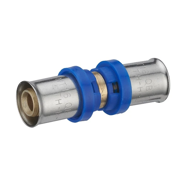 Raccord à sertir double multi profils pour tube multicouche - Diamètre 16 mm - Laiton