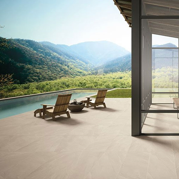 Carrelage extérieur en grès cérame rectifié effet pierre Volcano - 90,0 cm x 90,0 cm - ép. 20,00 mm - Etna