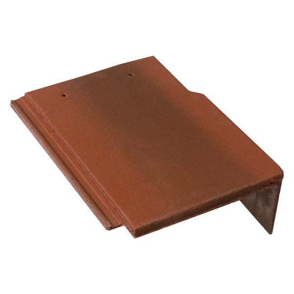 Tuile de rive universelle droite en béton - Innotech - Rouge vieilli - 42 x 33.3 x 14.5 cm