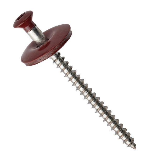 Vis bois Inox A2 pour tuile en faitage - TGS Torx - Rouge tuile 8012 - 4,5 MM x 120,0 MM - Boîte de 50