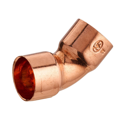 Coude à 45° double femelle à souder pour tube en cuivre - Diamètre 14 mm - Cuivre