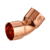 Coude à 45° double femelle à souder pour tube en cuivre - Diamètre 14 mm - Cuivre