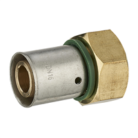 Raccord PER droit à sertir - Écrou tournant - Diamètre 16 mm - F 15 x 21 - Sachet de 10