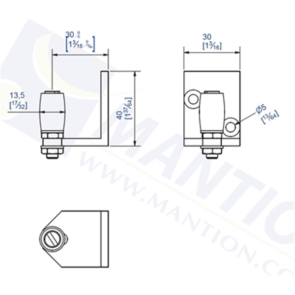 Guide olive pour rail U 25x17