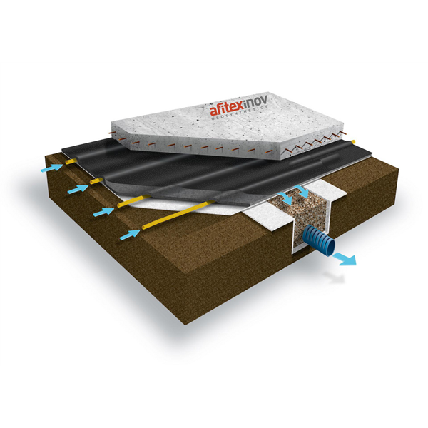 DRAINTUBE FTP: DRAINAGE SOUS DALLAGE/RL DE 97.5M2/50X1.95M. PRIX AU M2