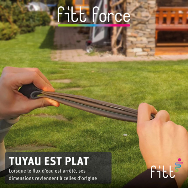 Tuyau d'arrosage Fitt Force innovant équipé diamètre 15 mm 5/8" longueur 35 mètres Bleu