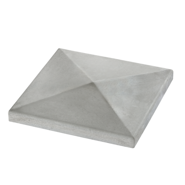 Chapeau de pilier à pointe de diamant en béton lisse Fabemi - 50,0 CM x 50,0 CM - ép. 7,70 CM - Gris