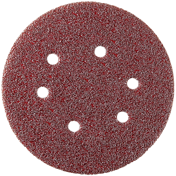 Disque auto agrippant ponçage à sec métaux/bois durs grain 120 - Sidamo - Ø 150 mm perforé de 6 trous - Lot de 5